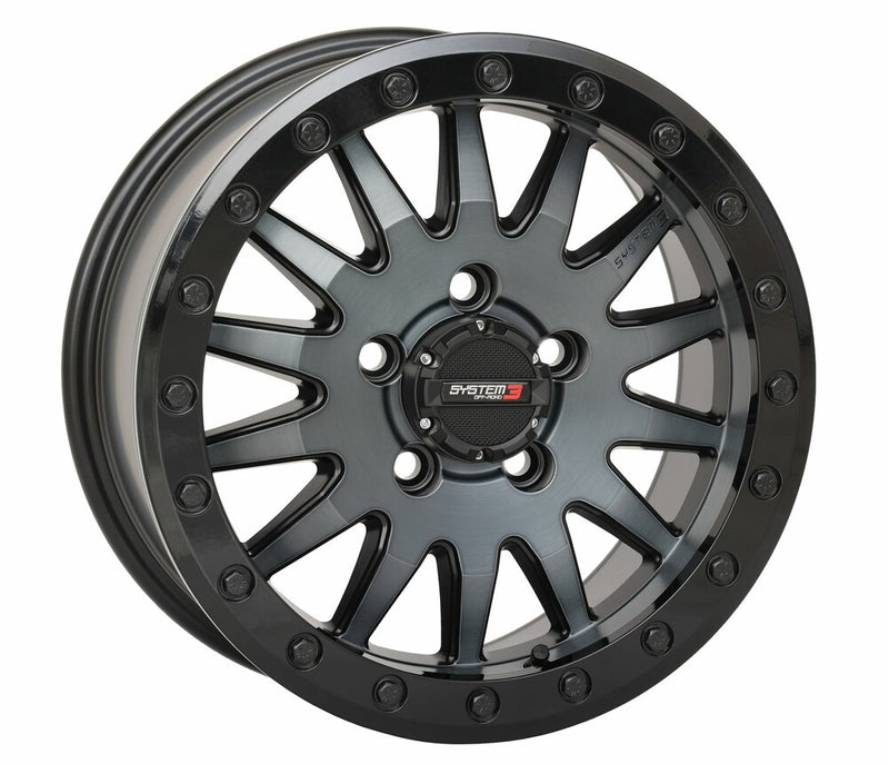 System 3 SB8 Wheel 15X7 5+2 (+38MM) 5/4.5 Matte Brushed Grey - 15S3-8644 Polaris RZR / Xpedition 2022-2024