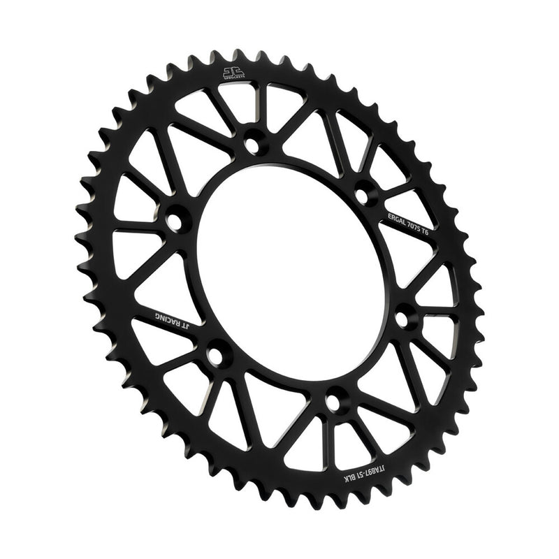 JT Sprockets Rear Racelite Sprocket Alum 51T-520 Black HUS - JTA897.51BLK KTM Dirt Bikes 1991-2017