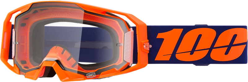 100% 610-5304 50059-00003 ARMATIC GOGGLE NEON ORANGE CLEAR LENS