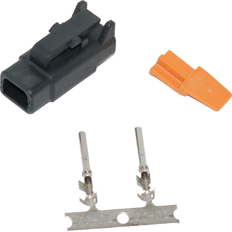 Namz Custom Cycle 850-08046 MDP-2B DEUTSCH DTM 2-PIN BLACK PLUG W/2 TRMNLS/WDGLCK HD74112-98BK