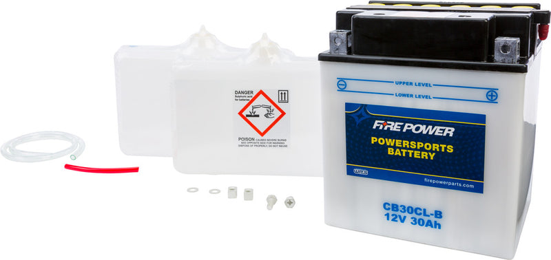 Fire Power Battery W Acid 12V Heavy Duty - CB30CL-B Sea-Doo Watercraft 2002-2015