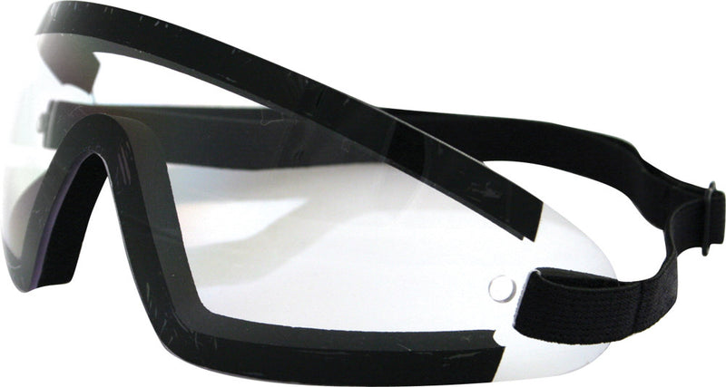 Bobster 26-4796 BW201C WRAP AROUND SUNGLASSES BLACK W/CLEAR LENS