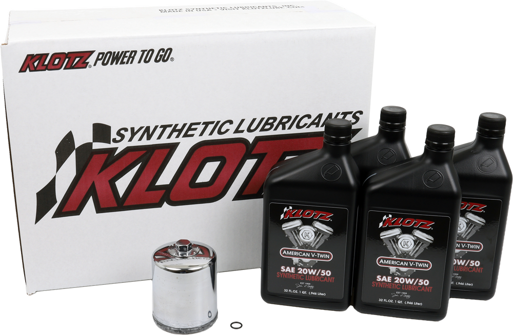 Klotz Oil 842-0158 KH-103 BASIC HARLEY DAVIDSON 4QT SYNTHETIC OIL CHANGE KIT