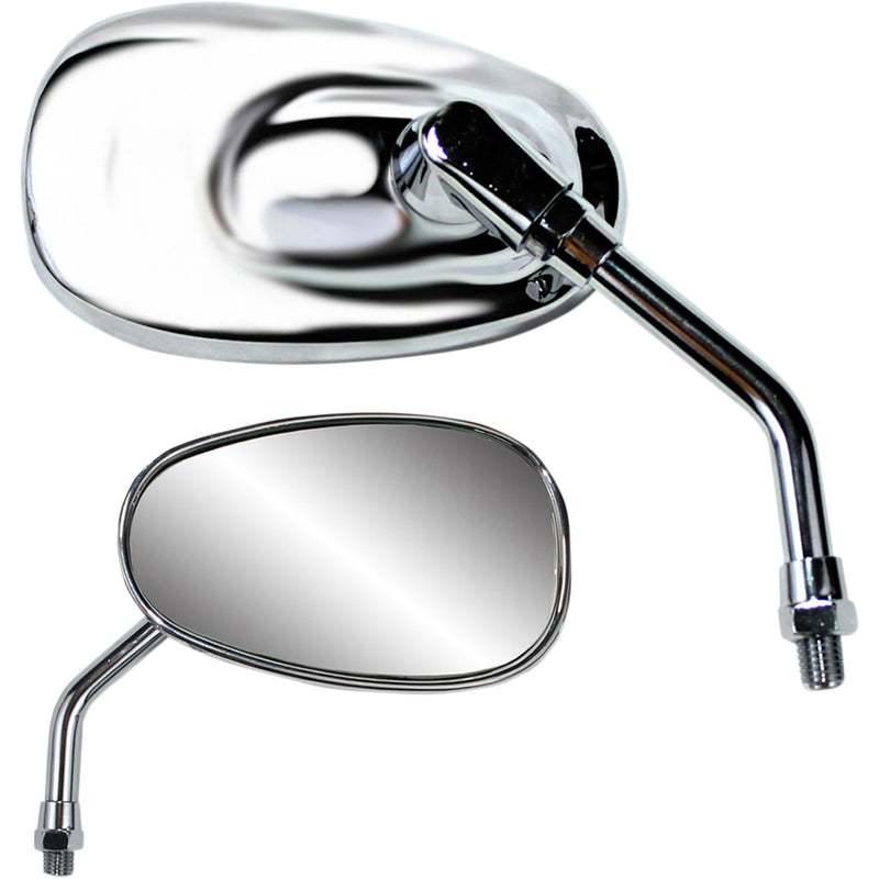 Parts Unlimited Classic American-Style Mirror American-Style Mini Side View Oval Chrome 4-3/4" Each
