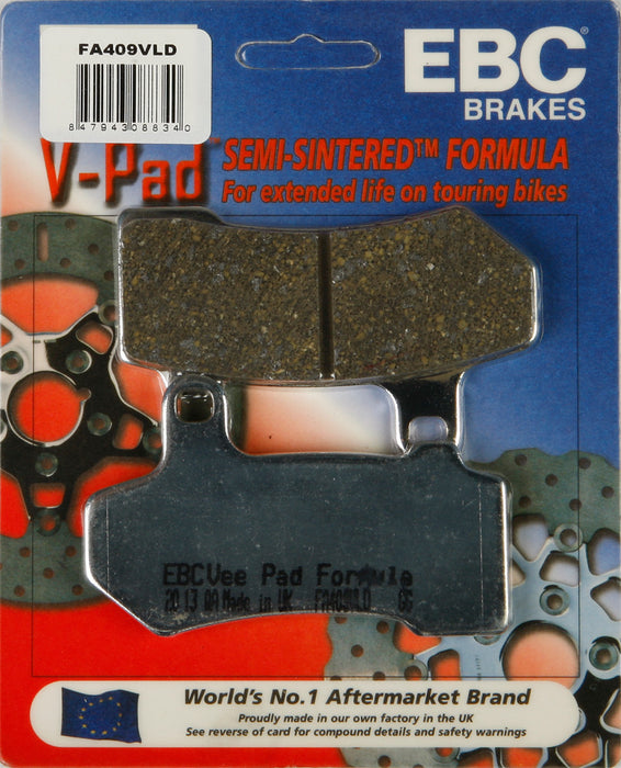 Ebc 15-409VC FA409VLD BRAKE PADS FA409VLD V-SERIES CHROME