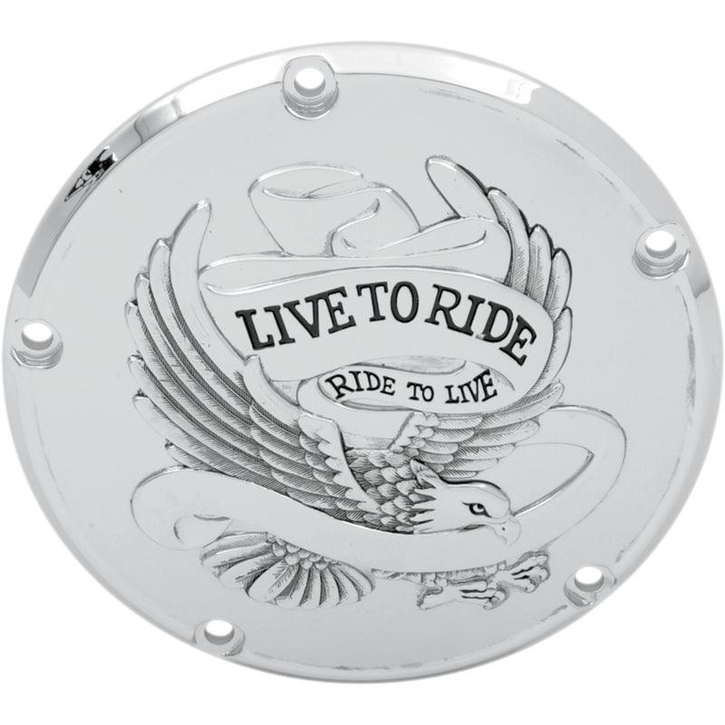 Drag Specialties Live to Ride Derby Cover - 1107-0157 For Harley Motorcycles 1999-2018