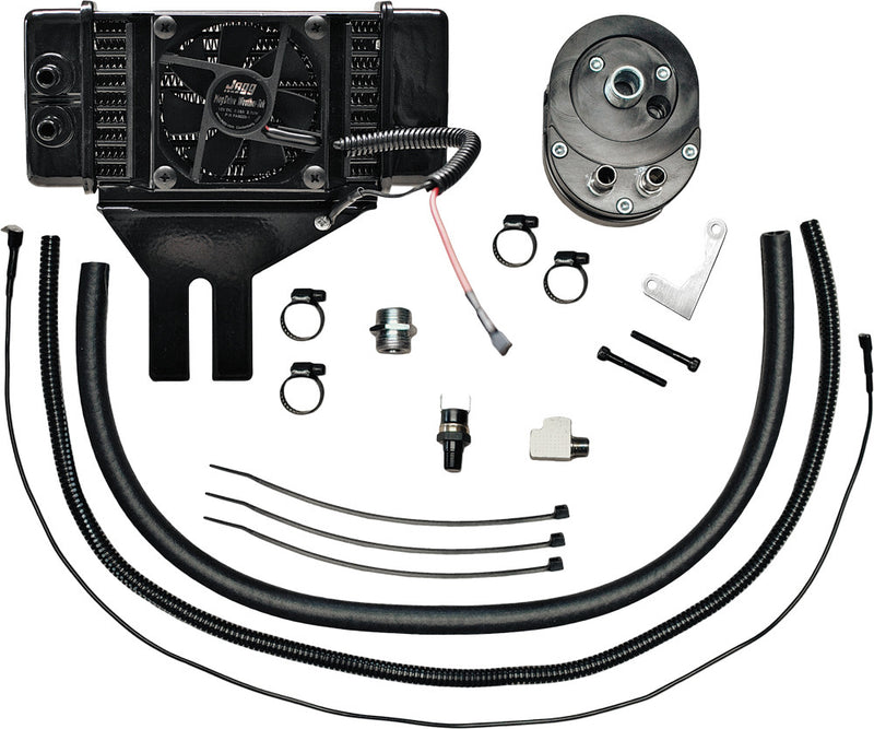 Jagg Lowmount OIL Cooler FAN-Assisted - 751-FP2500 For Harley Motorcycles 1991-2017