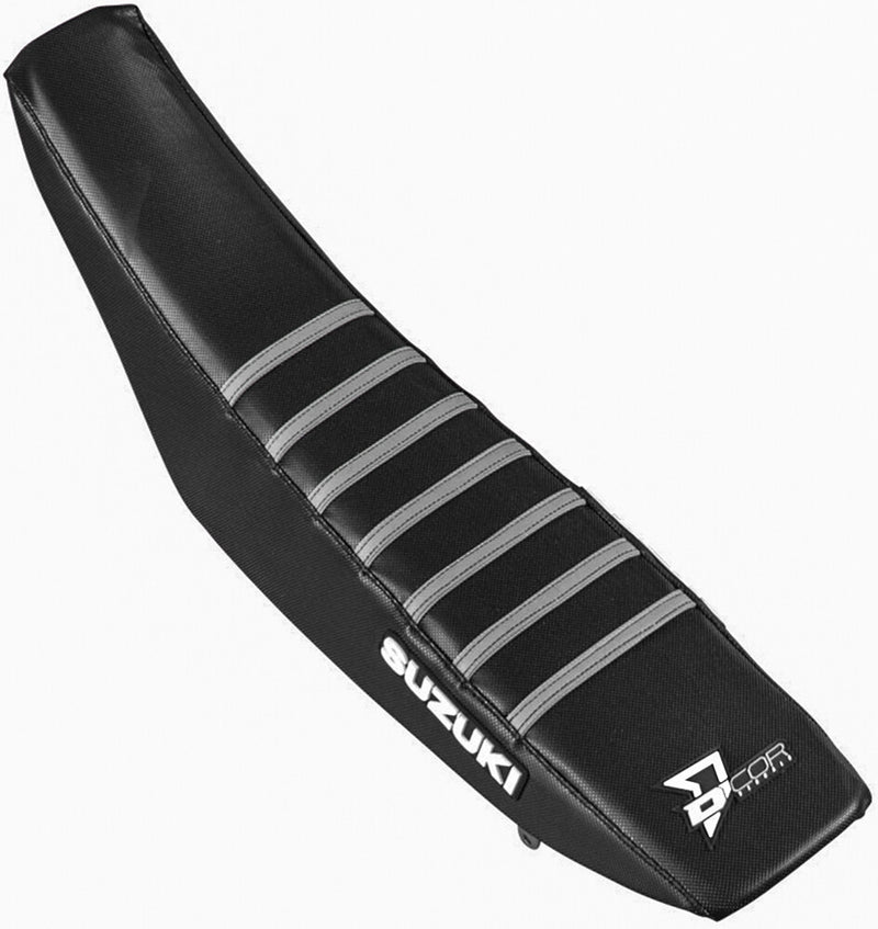 D'cor Visuals D-Cor Seat Cover Black Grey Ribs - 30-40-465 Suzuki RMZ 450 / RMZ 250 2018-2025