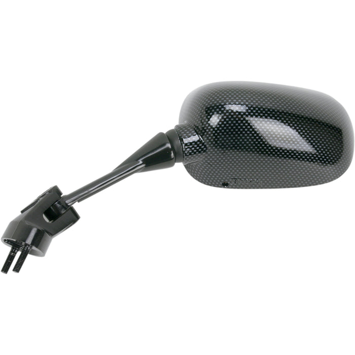 EMGO 0640-0162 20-43014 Carbon Fiber Mirror Mirror - Side View - Black/Carbon Fiber - Rectangle - Left - Kawasaki