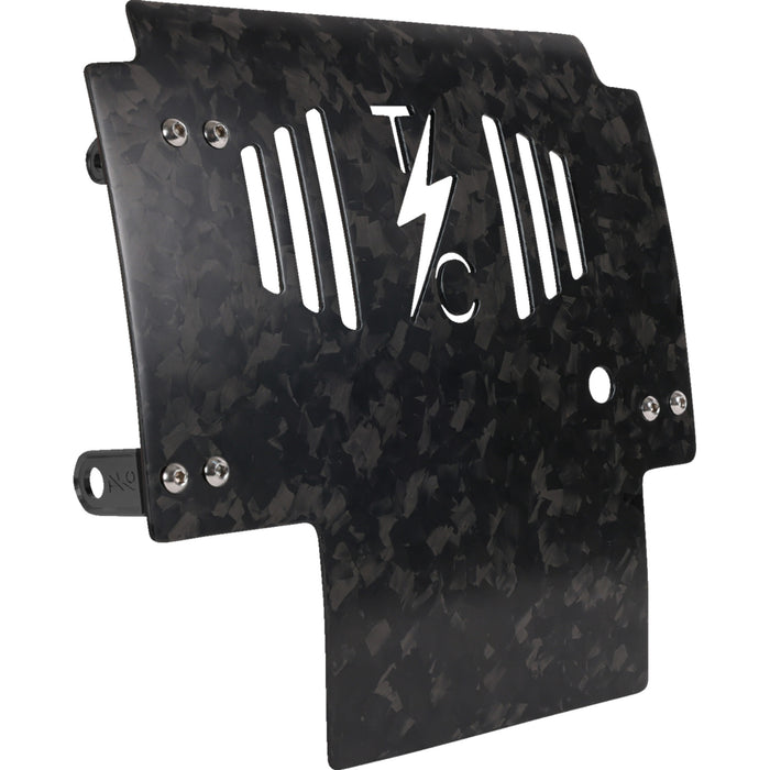 THRASHIN SUPPLY CO. 0506-2532 TSC-3035-1 Forged Carbon Fiber Skid Plate Skid Plate - Carbon Fiber/Forged - With Black Brackets - FLHX/FLTRX