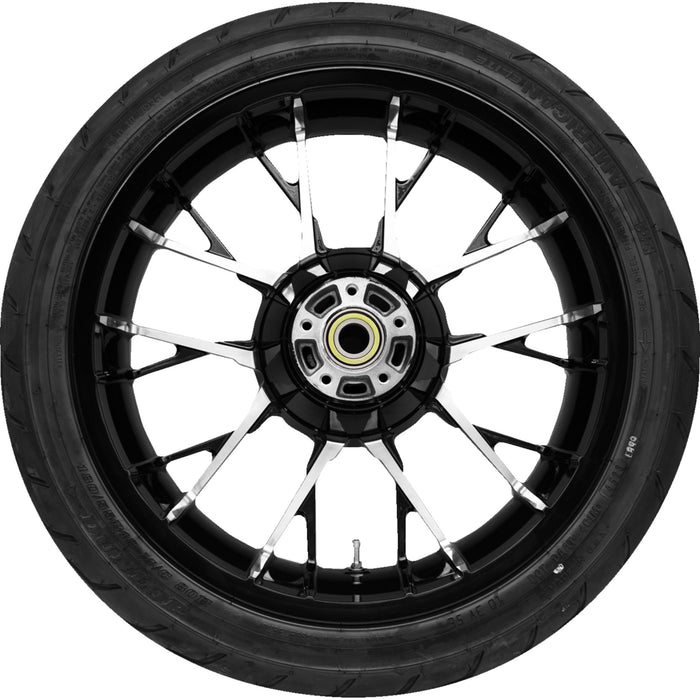 COASTAL MOTO 0336-0048 PKG2-MAR185BC-ABST Rear Marlin Wheel/Tire Combination Marlin Rear Wheel - Black Cut (18") | Dunlop AE2 Tire (180/55B18)
