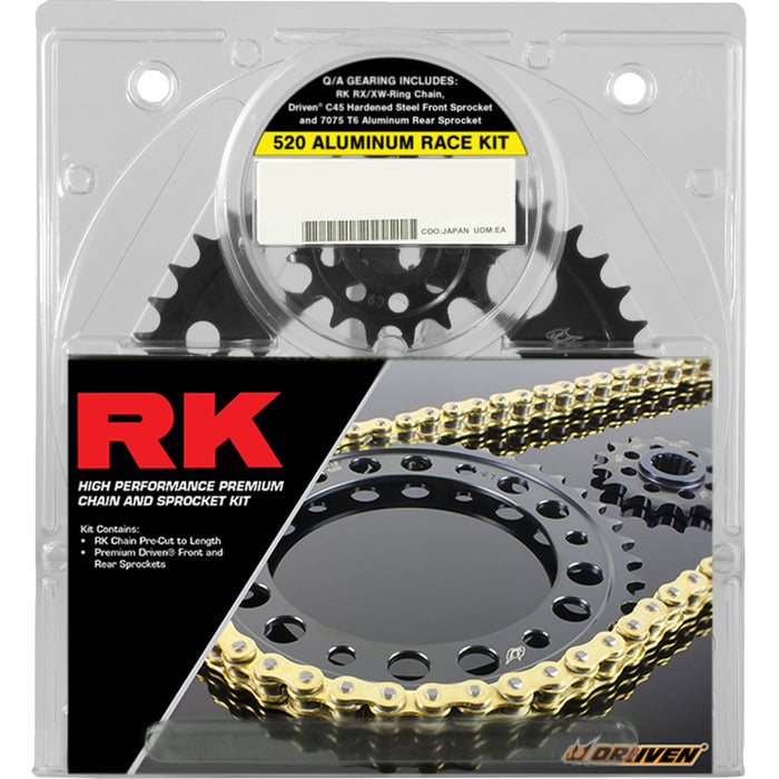 RK 1230-1709 3066-118DGX 520 Aluminum Race Chain and Sprocket Kit Chain and Sprocket Kit - 520 Aluminum Race - Gold - Suzuki GSX-R600