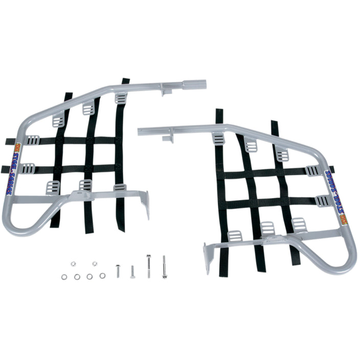 DG PERFORMANCE 0530-0038 54-2450 Steel Nerf Bars Nerf Bars - TRX450R - Silver/Black