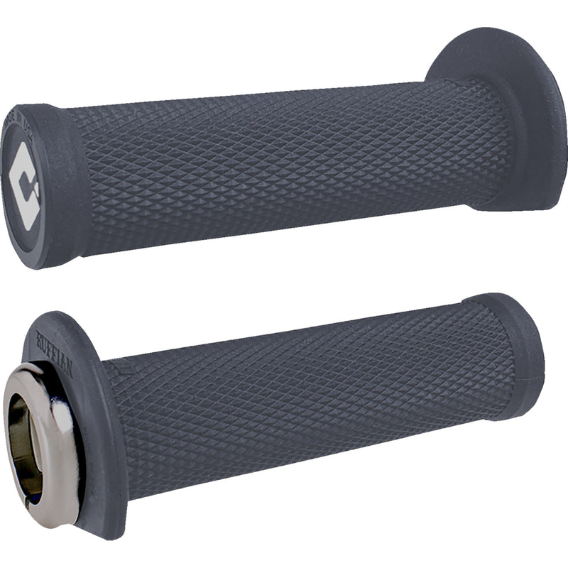 ODI 0630-3298 J33RFH-S Ruffian 2.1 Lock-On Grips atv/pwc - graphite/silver