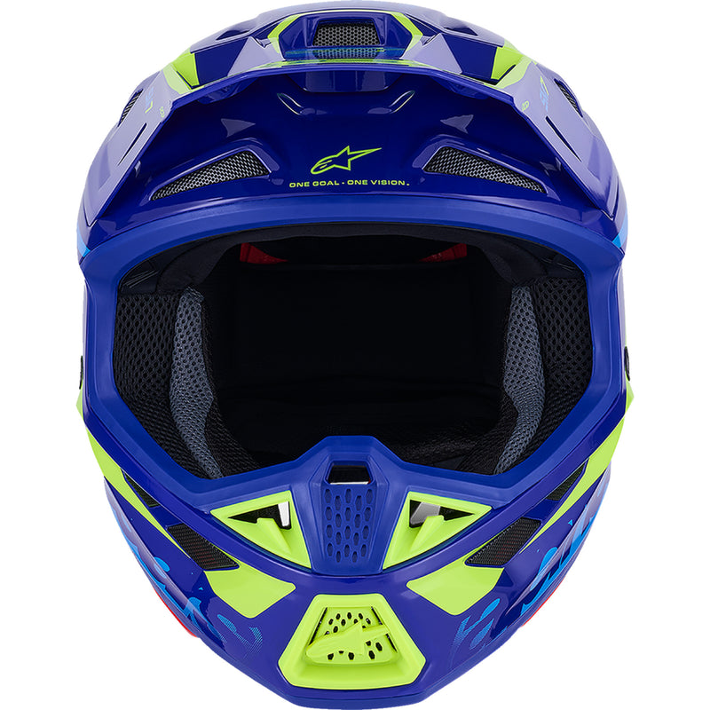 ALPINESTARS SM7 Deed Helmet - Gloss Blue/Yellow Fluo