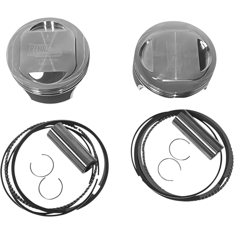 Revolution Performance, LLC Piston Kit For Revolution Cylinder Kit Domed For 107" Big Bore Cylinder - RP301-116WD For Harley Motorcycles 2007-2017