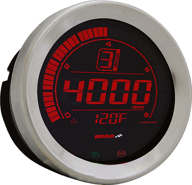 Koso North America Digital Gauge Cluster Silver Bezel Flht AND Fltr - BA050901 For Harley Touring 2004-2013
