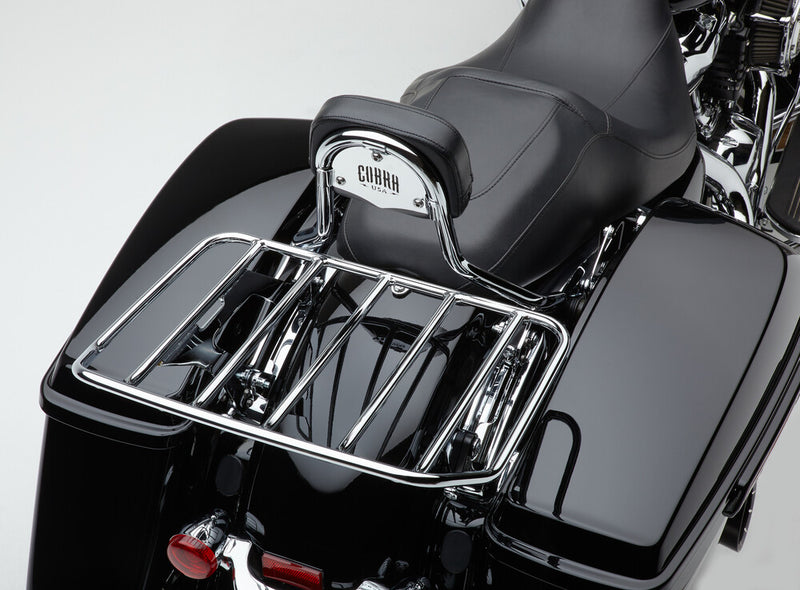 Cobra Detach Backrest Short Chrome FLH FLT - 602-2200 For Harley Touring 2009-2026