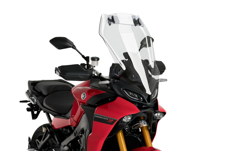 Puig Hi-tech Parts 561-3755 3755W WINDSCREEN TOUR W/VISOR CLEAR YAM