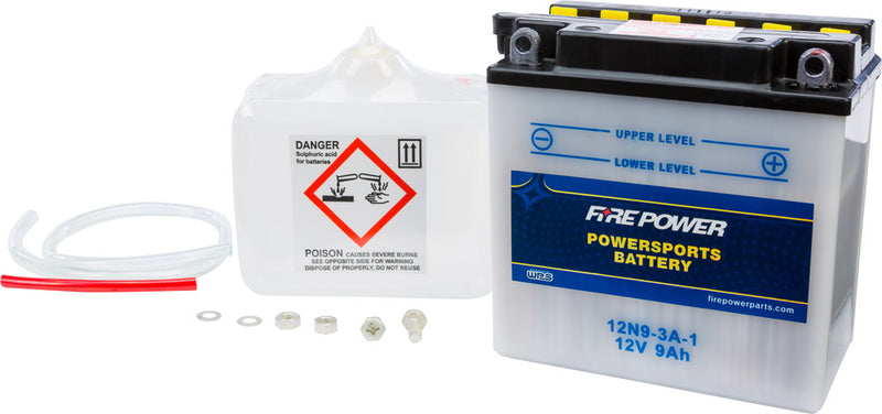 Fire Power 490-2100 12N9-3A-1 BATTERY W/ACID 12N9-3A-1 12V