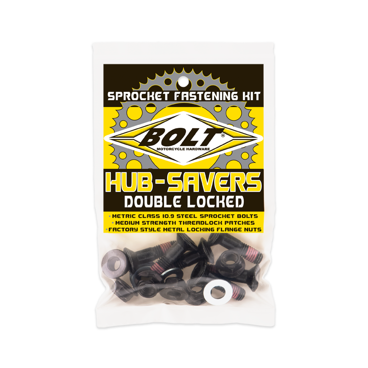 Bolt Sprocket Fasteners Black 6/PK - 2008-HS.B For Yamaha Dirt Bikes 1974-2018 | Kawasaki Dirt Bikes 1974-2018