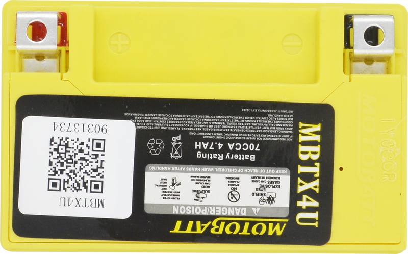 Motobatt 491-1008 MBTX4U BATTERY MBTX4U SEALED FACTORY ACTIVATED