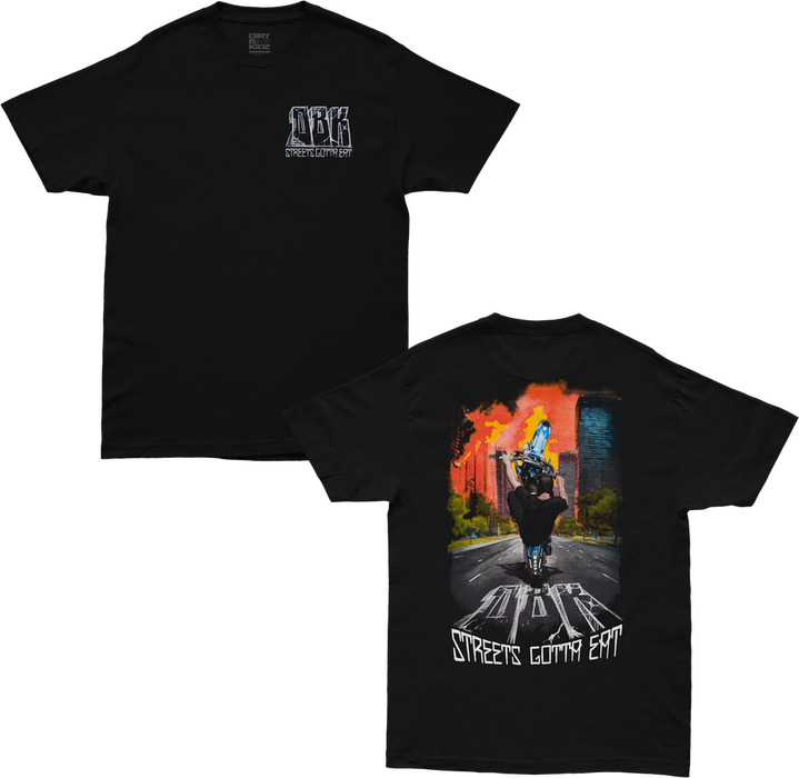 Dbk 325-00043M AT-STREETSEAT-M STREETS GOTTA EAT TEE BLACK MD