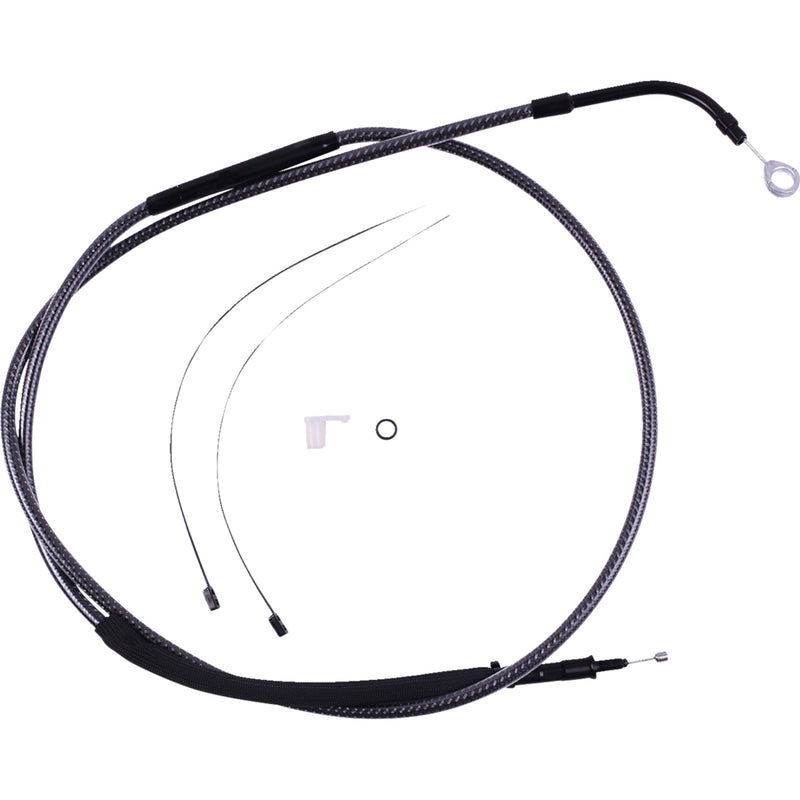 Magnum Shielding High-Efficiency Polished Karbonfibr Clutch Cable 65-3/4" - 7236HE For Harley Touring 2021-2024
