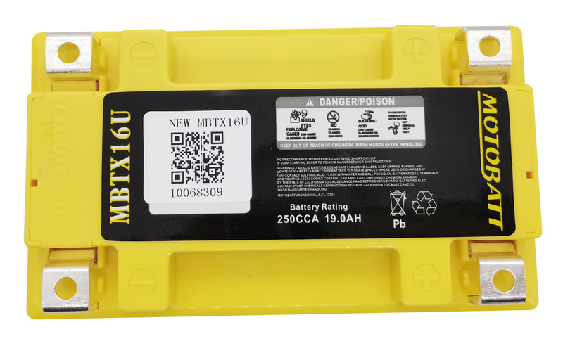 Motobatt 491-1012 MBTX16U BATTERY MBTX16U SEALED FACTORY ACTIVATED