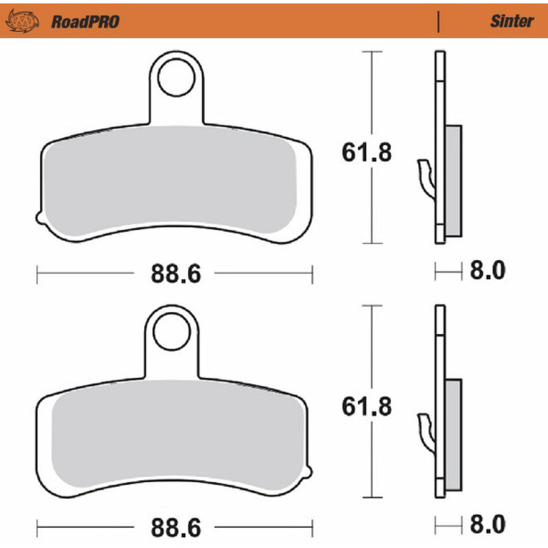 Moto-Master Brake Pad - 411501-PU For Harley Motorcycles 2007-2017