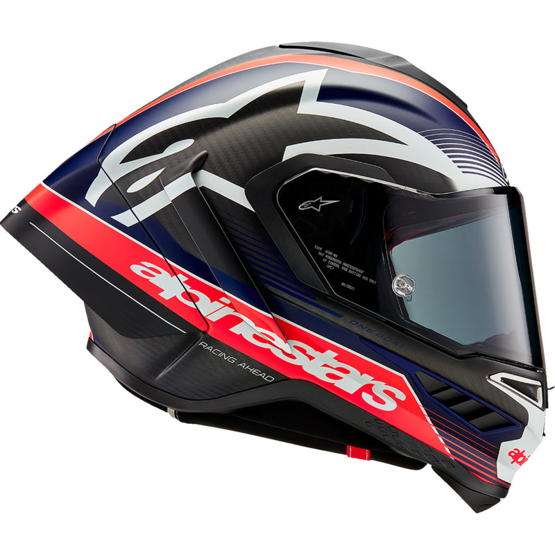 ALPINESTARS Supertech R10 Team Helmet - Matte Black/Carbon Red Fluo/Blue