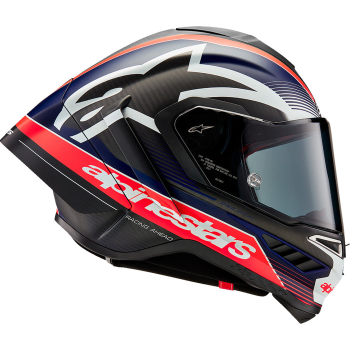 ALPINESTARS Supertech R10 Team Helmet - Matte Black/Carbon Red Fluo/Blue