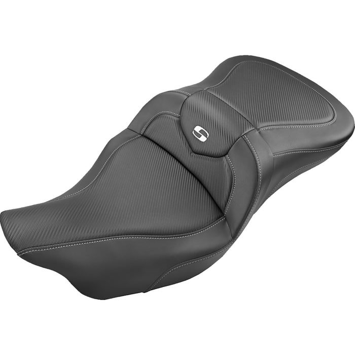 SADDLEMEN 0801-1202 808-07B-185T Roadsofa Trike Seat - Carbon Fiber - without Backrest - Black - '09-'23 FLHTCUTG