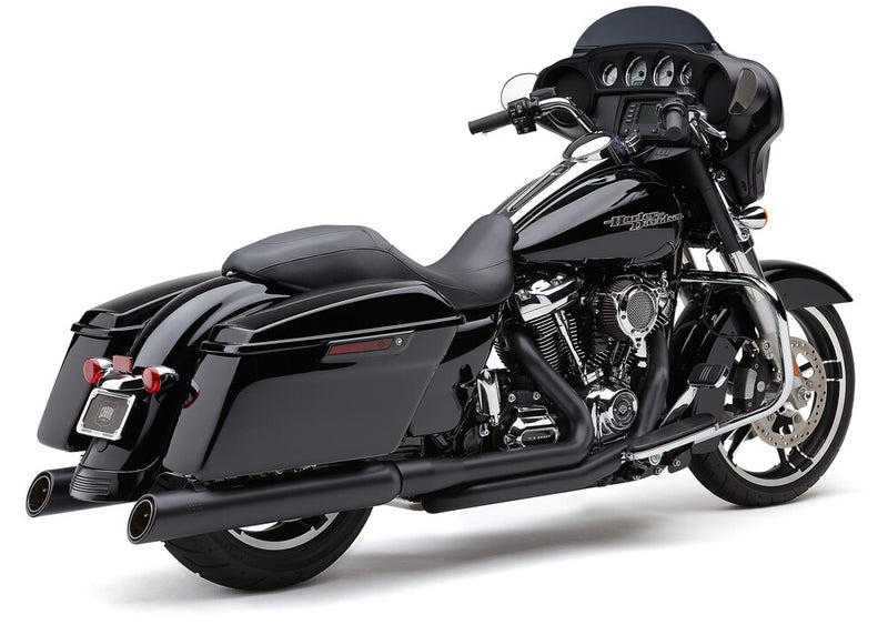 Cobra 909 Uppercut Slip-ONS Black FLH FLT - 6268RB For Harley Touring 1995-2016