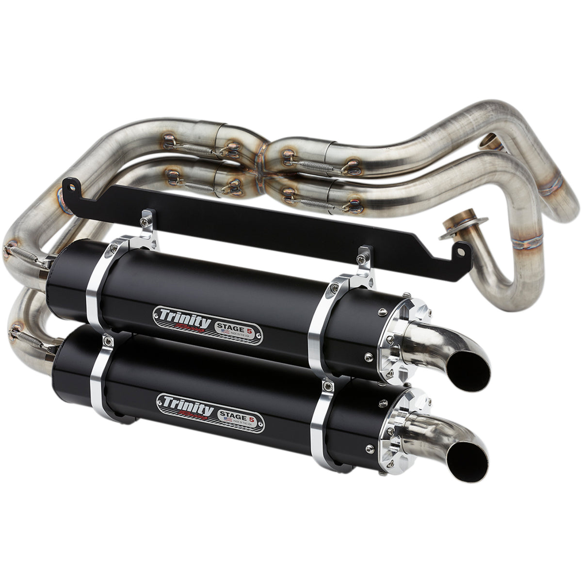 TRINITY RACING 1830-0593 TR-4170D-BK Stage 5 Exhaust System Dual Exhau ...