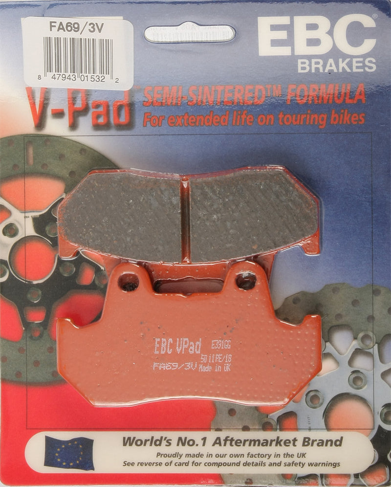 EBC Brake Pads Semi-Sintered V Series - FA69/3V Honda Motorcycles 1982-2000
