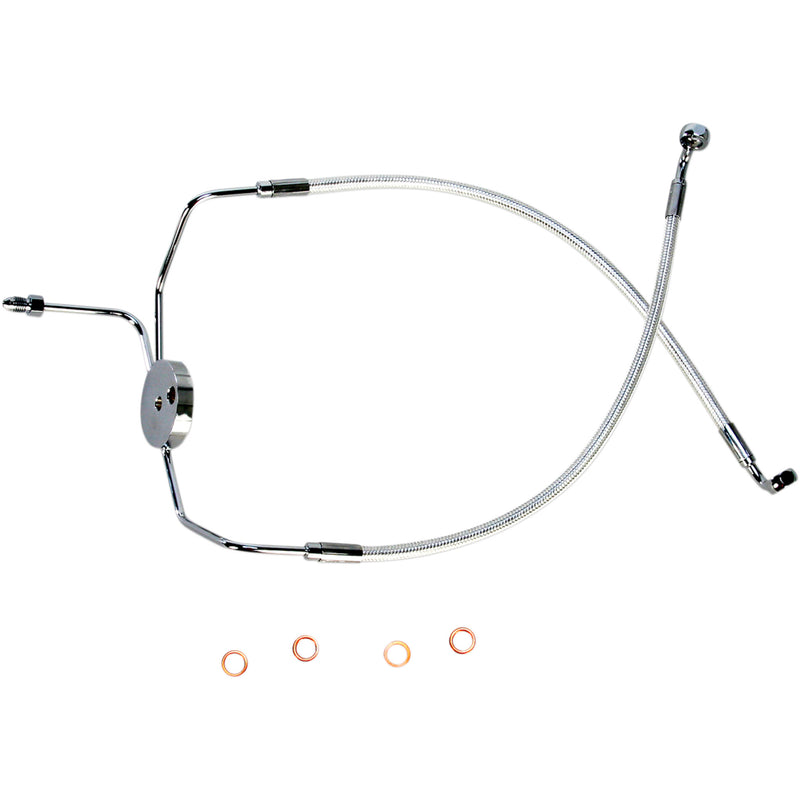 Magnum Shielding Designer Series Front Lower Brake Line Kit Sterling Chromite II - 37005 For Harley Touring 1994-2007