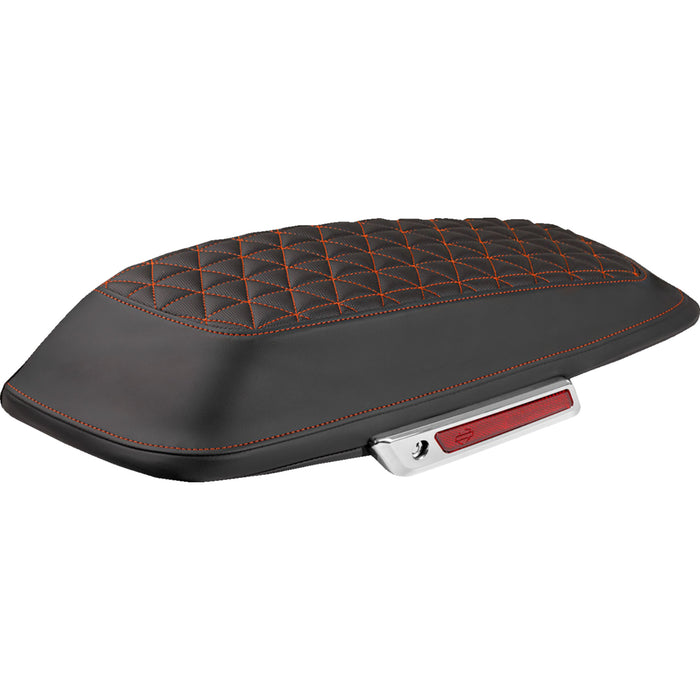 SADDLEMEN 3501-2336 L870-14-21103 Tri-Gripper Saddlebag Lid Covers Saddlebag Lid Covers - Tri-Gripper - Orange Stitch - FLH/FLT '14-'25