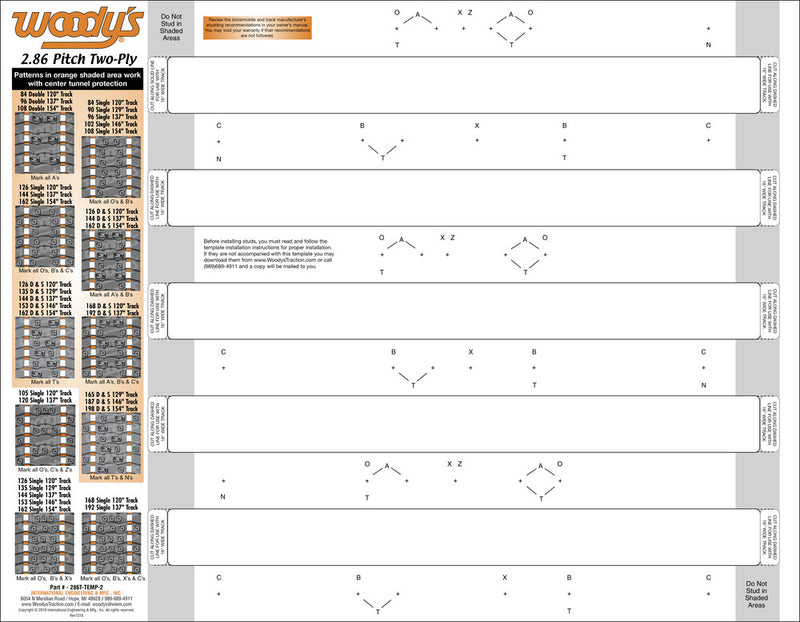 Woody's 18-3953 286T-TEMP-2 STUDDING TEMPLATE 2.86 PITCH 2-PLY