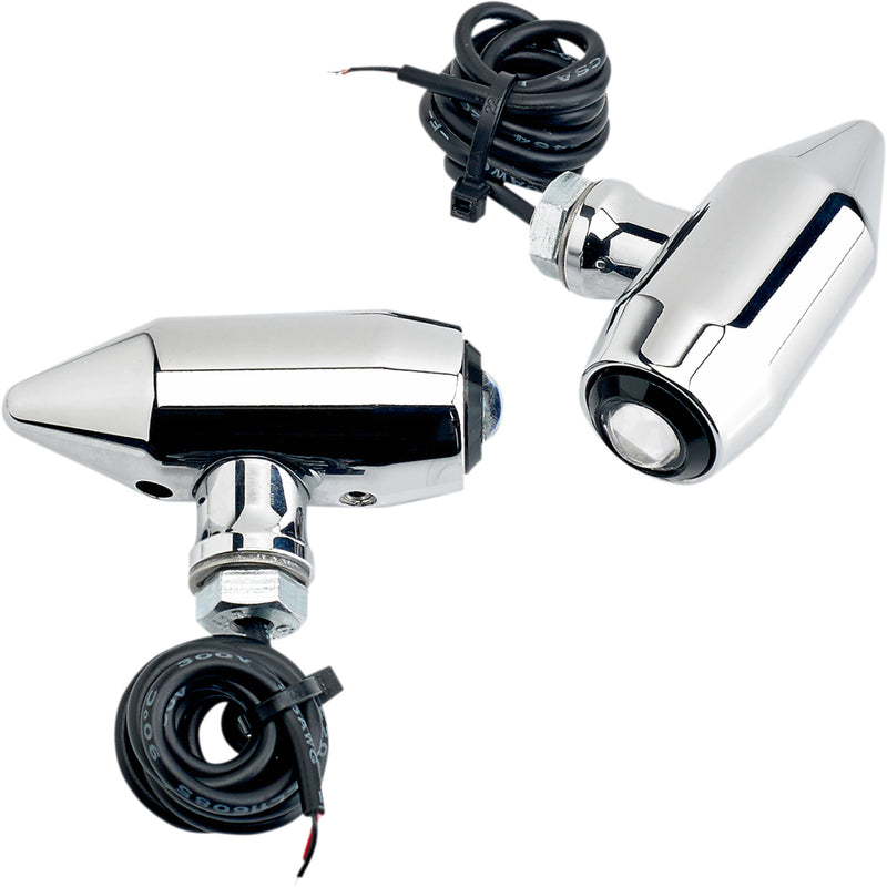 JOKER MACHINE 2020-0958 05-56-RC Vega LED Center Mount Turn Signals/Marker Lights - Chrome/Red