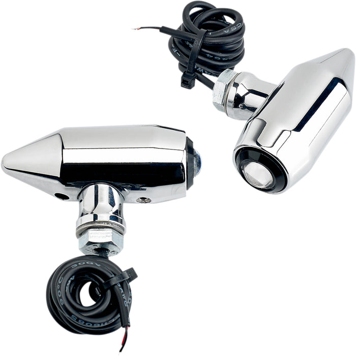 JOKER MACHINE 2020-0958 05-56-RC Vega LED Center Mount Turn Signals/Marker Lights - Chrome/Red