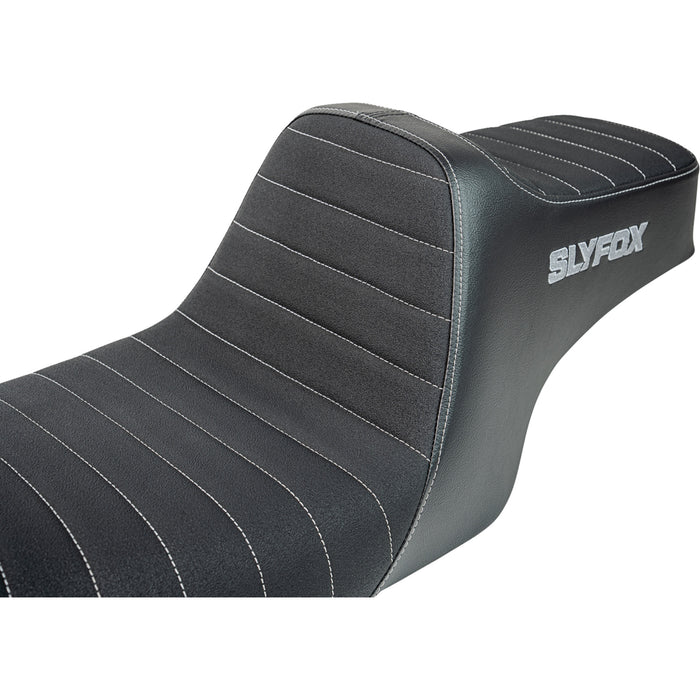 SLYFOX 0801-1993 4702B-SlyFox Highnoon Seat vinyl - classic stitch - gray logo - fl '97-'07