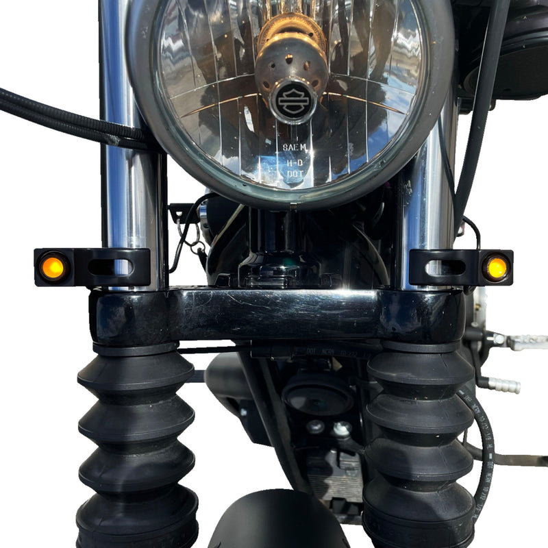 JOKER MACHINE 2020-2142 05-220-1 Fork Mount Turn Signals - 39 mm - Amber - Black