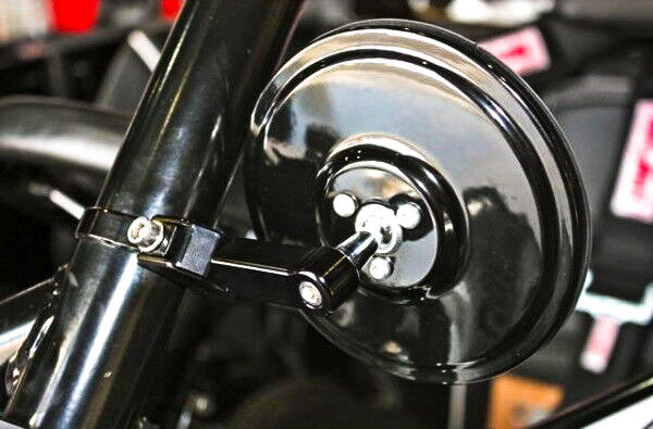 Axia 12-9176 MOD5SM-BK ROUND CONVEX GLASS BILLET ARM SIDE MIRROR BLACK 5"