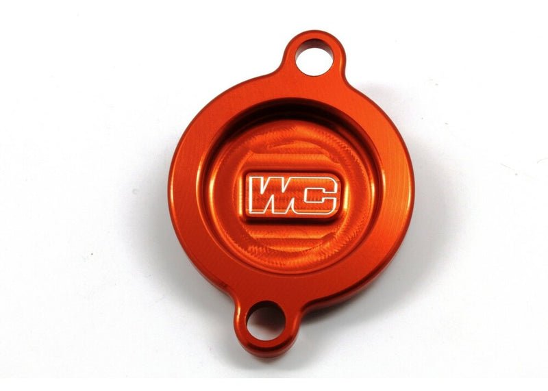 Works OIL Filter Cover Orange KTM HUS GAS - 27-105 KTM Dirt Bikes 2007-2024
