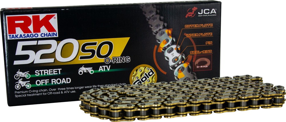 Rk Excel 691-1910G GB520SO-130 GB520SO DRIVE CHAIN GOLD 520 X 130