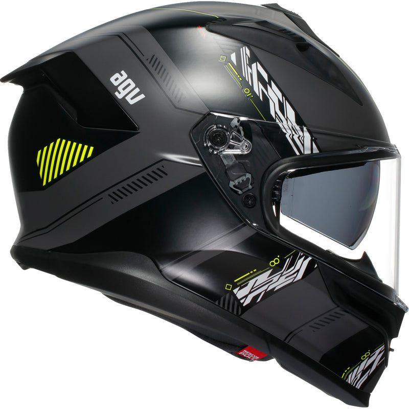 AGV K7 Kyber Helmet - Matte Gray/Yellow Fluo