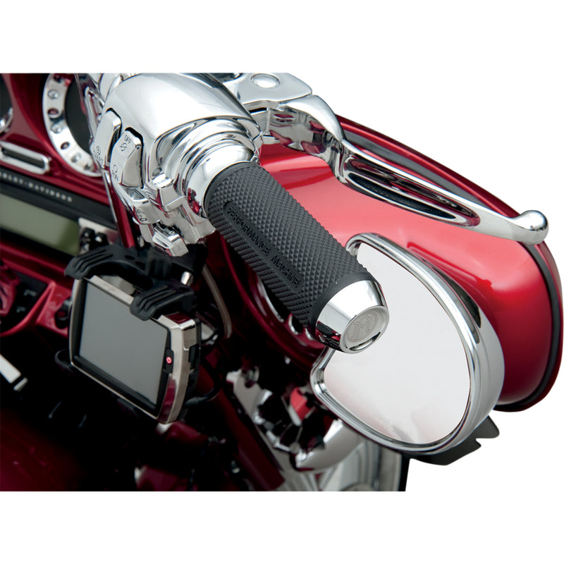 (OPEN BOX) Performance Machine Elite Grips - 0063-2027-CH For Harley Motorcycles 1980-2020