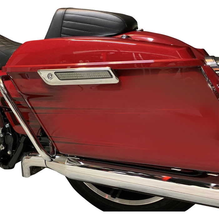 CUSTOM DYNAMICS 2040-2866 CD-SBL-BCM-SC Saddlebag LED Latch Light - Smoke - Chrome