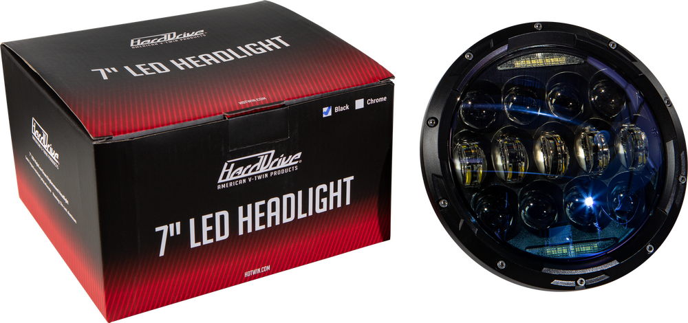 Harddrive 820-0360 820-0360 LED HEADLIGHT 7" 105W BLACK 5500/3000 LUMENS
